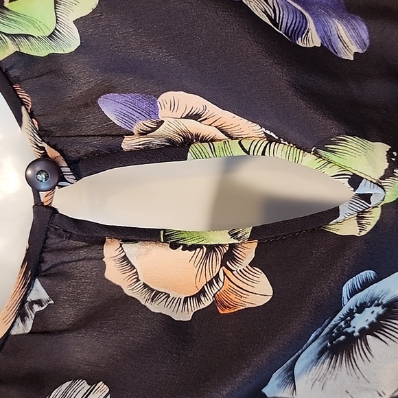 REBECCA TAYLOR Sleeveless Elasticized Waist V-Neck Silk Dress WITH POCKETS - Picture 13 of 16